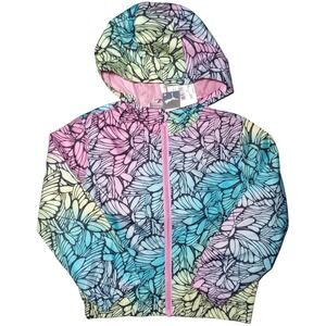 Puma Girls Butterfly Windbreaker Jacket Sz 6 Hooded Lightweight Mesh Lining NWT
